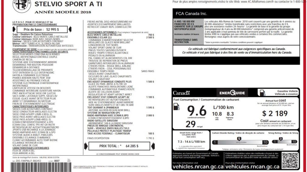 2018 Alfa Romeo Stelvio Sport AWD CUIR TOIT PANORAMIQUE NAVIGATION ENS. DY #36