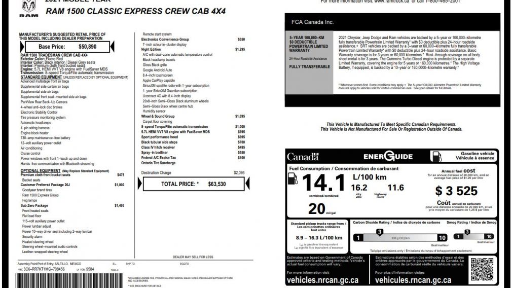 2021 Ram 1500 Express 4x4 Crew Cab 5'7" Box MAGS 20 POUCES night #28