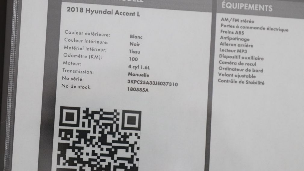 2018 Hyundai Accent L*AUX*BACKUP CAMERA*POWER LOCK* #20