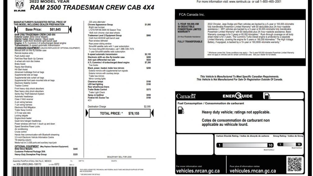 2022 Ram 2500 Tradesman 4x4 Crew Cab 6'4" Box DIESEL NIVEAU 2 #31