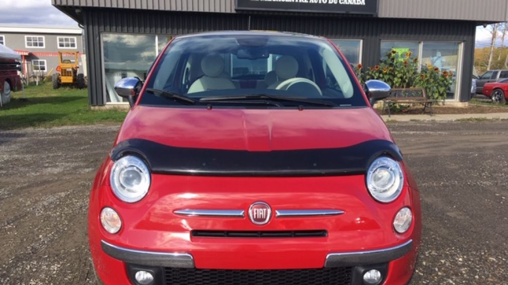 2013 Fiat 500 Lounge CUIR ROUGE +TOIT #2