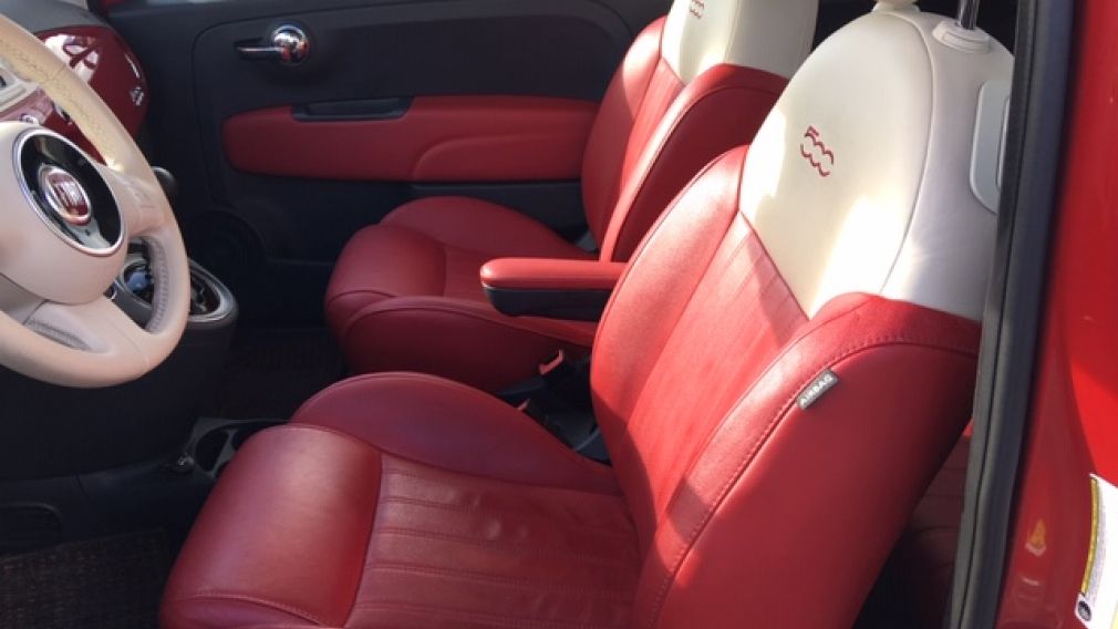 2013 Fiat 500 Lounge CUIR ROUGE +TOIT #9