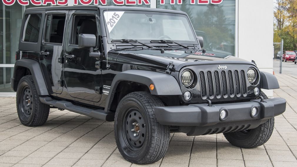 2015 Jeep Wrangler Unlimited Sport 4X4, 2 TOIT, 8 PNEUS, TRÈS PROPRE, AUBAINE!! #0